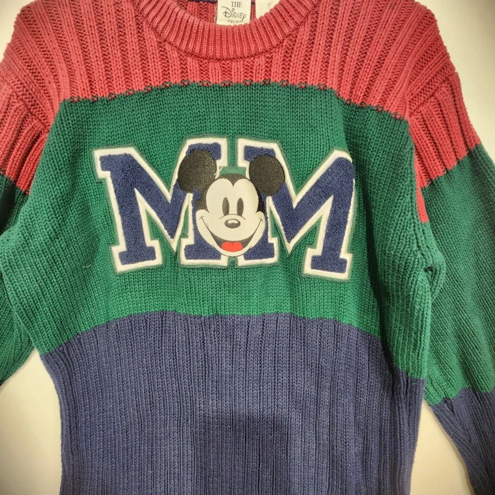 Mickey Mouse Disney Store Men's Knit Sweater Stripe Multicolor Size L - Picture 4 of 10